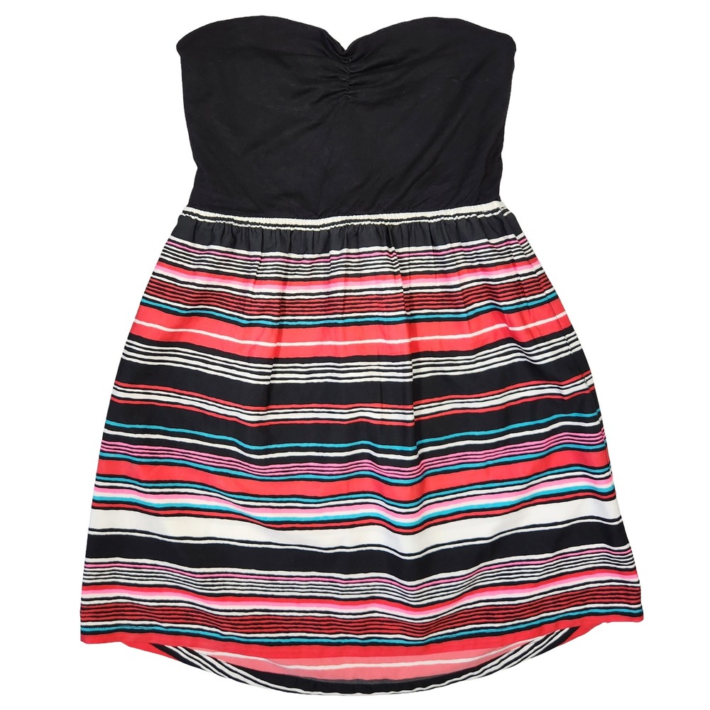 Roxy Strapless Dress Womens M Striped Summer Beach Coastal Cowgirl Western‎ Surf